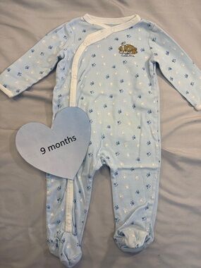 OshKosh B'gosh - Blue and White Footie One Piece Sleeper